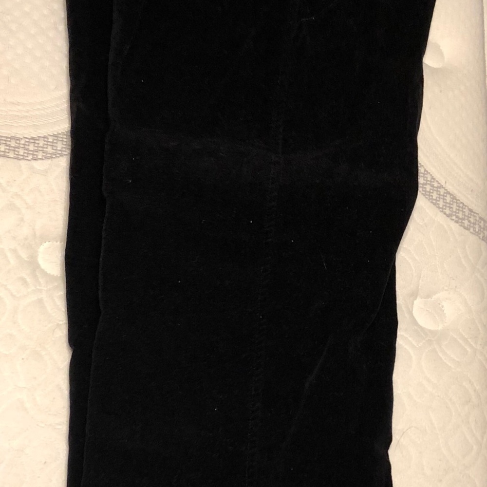Black velvet pants. Size 8, straight leg.